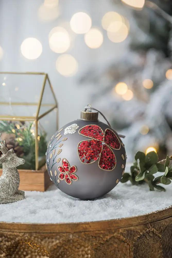Glass Decorative Hanging Ball Christmas Tree Ornaments For Holiday Party Decorations by Unique Piece Furniture