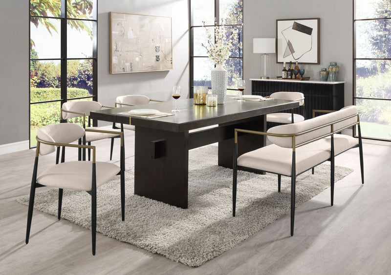 Set of 2 Beige and Black Armchair with Open Back by BLAKHOM