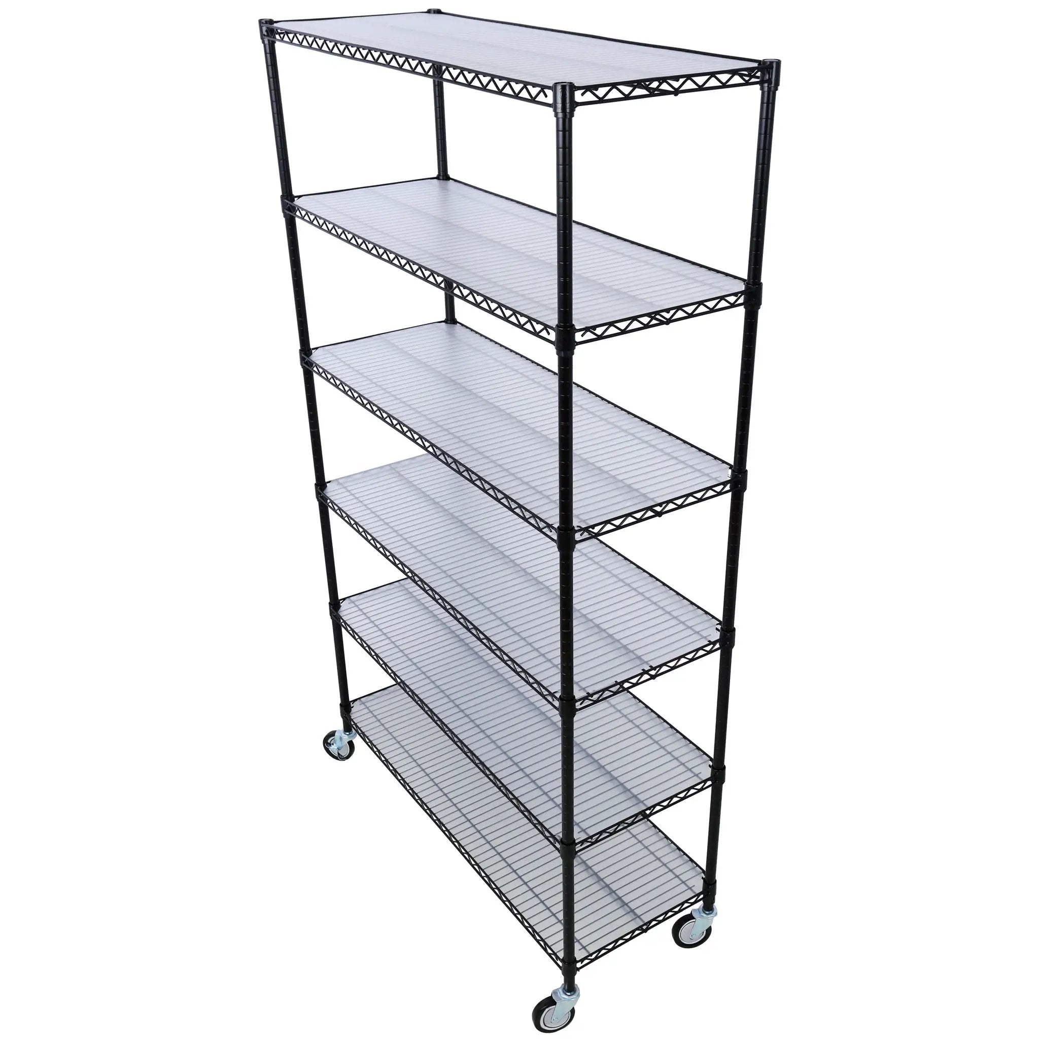 6 Tier 6000Lbs Capacity Nsf Metal Shelf Wire Shelving Unit, Heavy Duty Adjustable Storage Rack With Wheels & Shelf Liners For Commercial Grade Utility Steel Storage Rack by HouseOfZazla