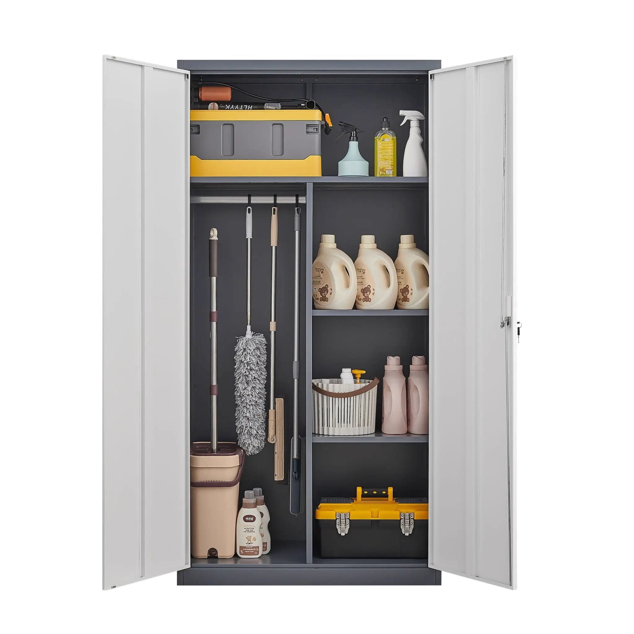 Large Capacity Wardrobe With Hanging Rod And Compartments by HouseOfZazla