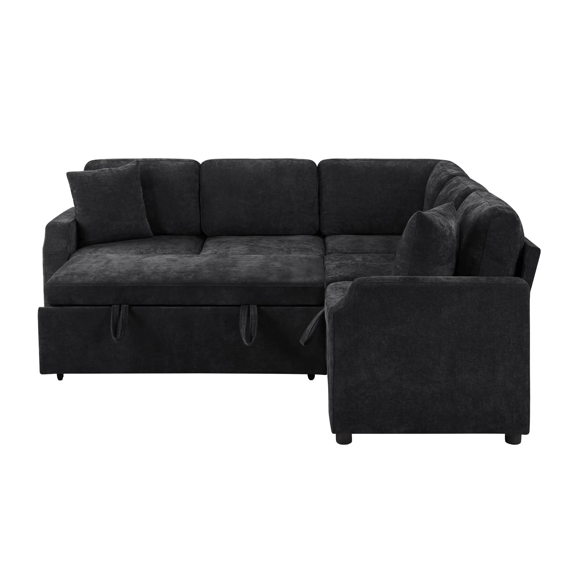 Modern L Shaped Sectional Sofa Bed With Hidden Storage Upholstery by HouseOfZazla