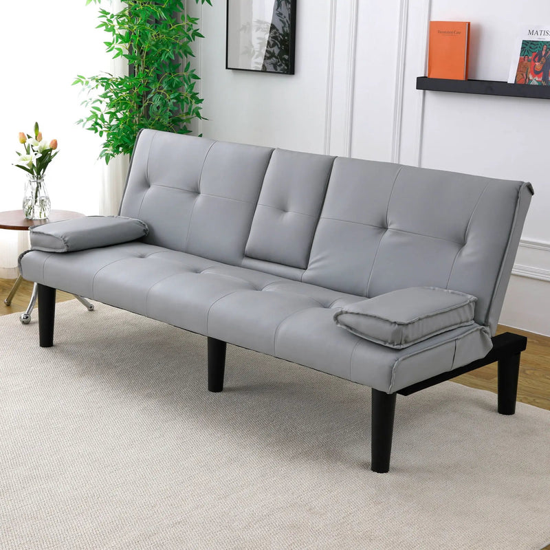 Sofa Bed With Foldable Design And Cup Holder by HouseOfZazla