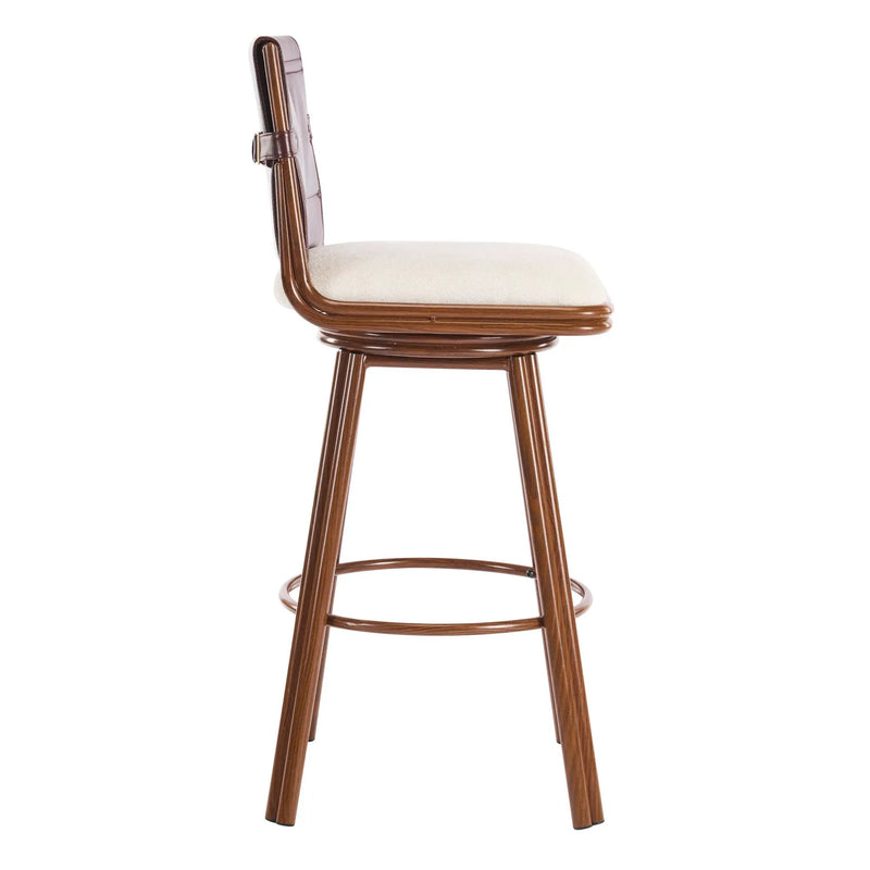 Sibyl Indoor Upholstered Swivel Bar Stool with Metal Frame by HouseOfZazla