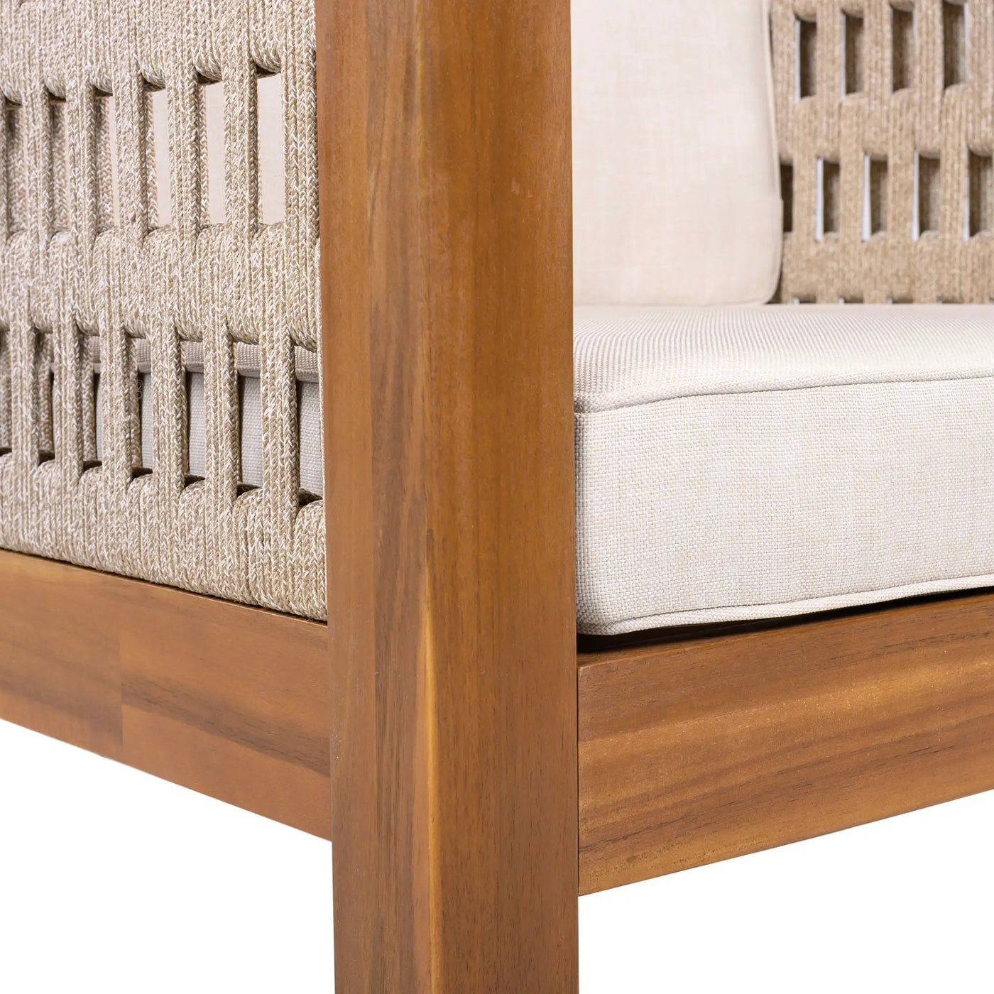 Outdoor Club Chair & Rope Arm And Cushions by HouseOfZazla