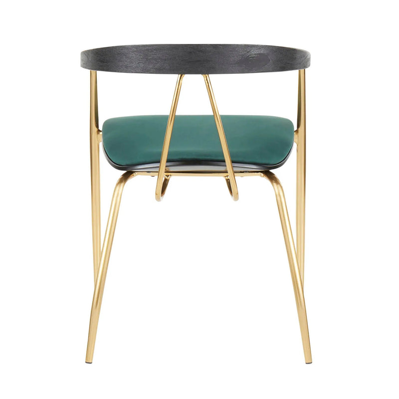 Vanessa - Contemporary Chair (Set of 2) - Gold / Green - Black by Unique Piece Furniture