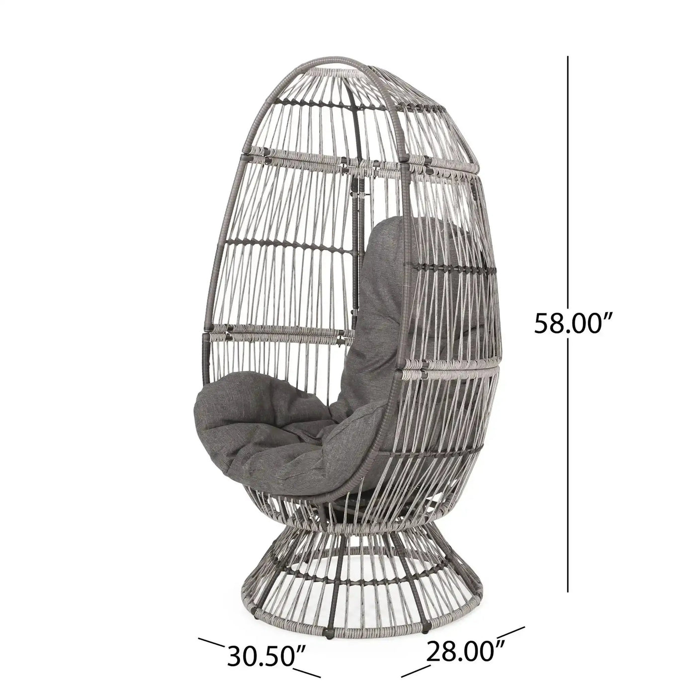 Patio Swivel Basket Egg Chair With Cushion by HouseOfZazla