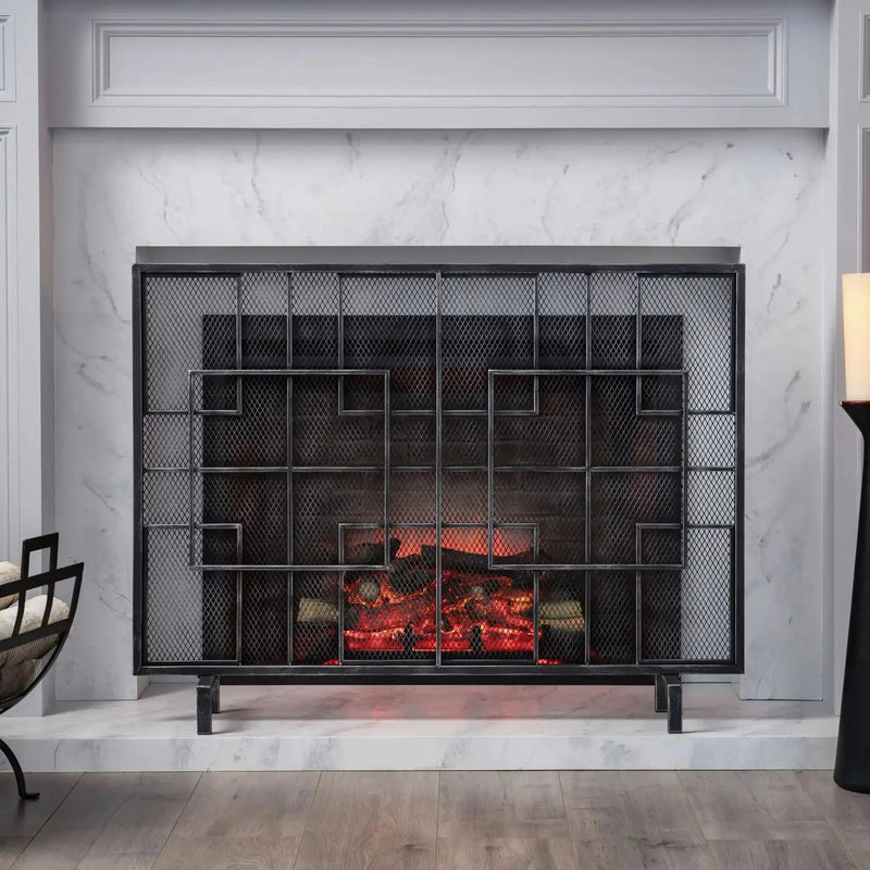 Dorothy Modern Single Panel Iron Fire Screen by HouseOfZazla