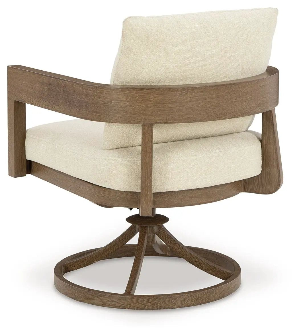 Serene Bay - Swivel Chair With Cushion (Set of 2) - Dark Brown / White by Unique Piece Furniture