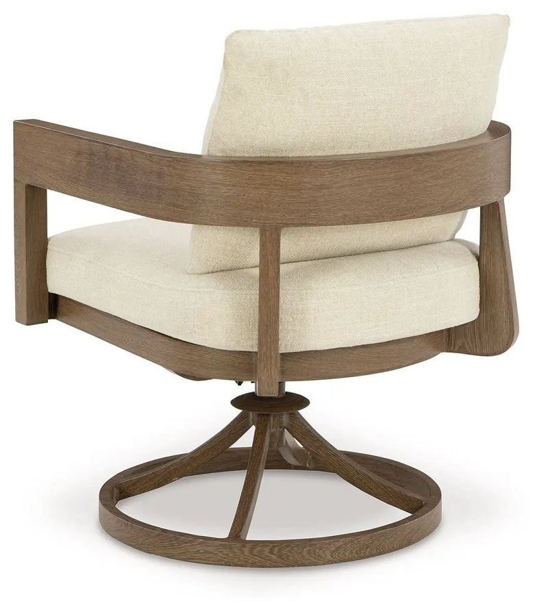 Serene Bay - Swivel Chair With Cushion (Set of 2) - Dark Brown / White by Unique Piece Furniture