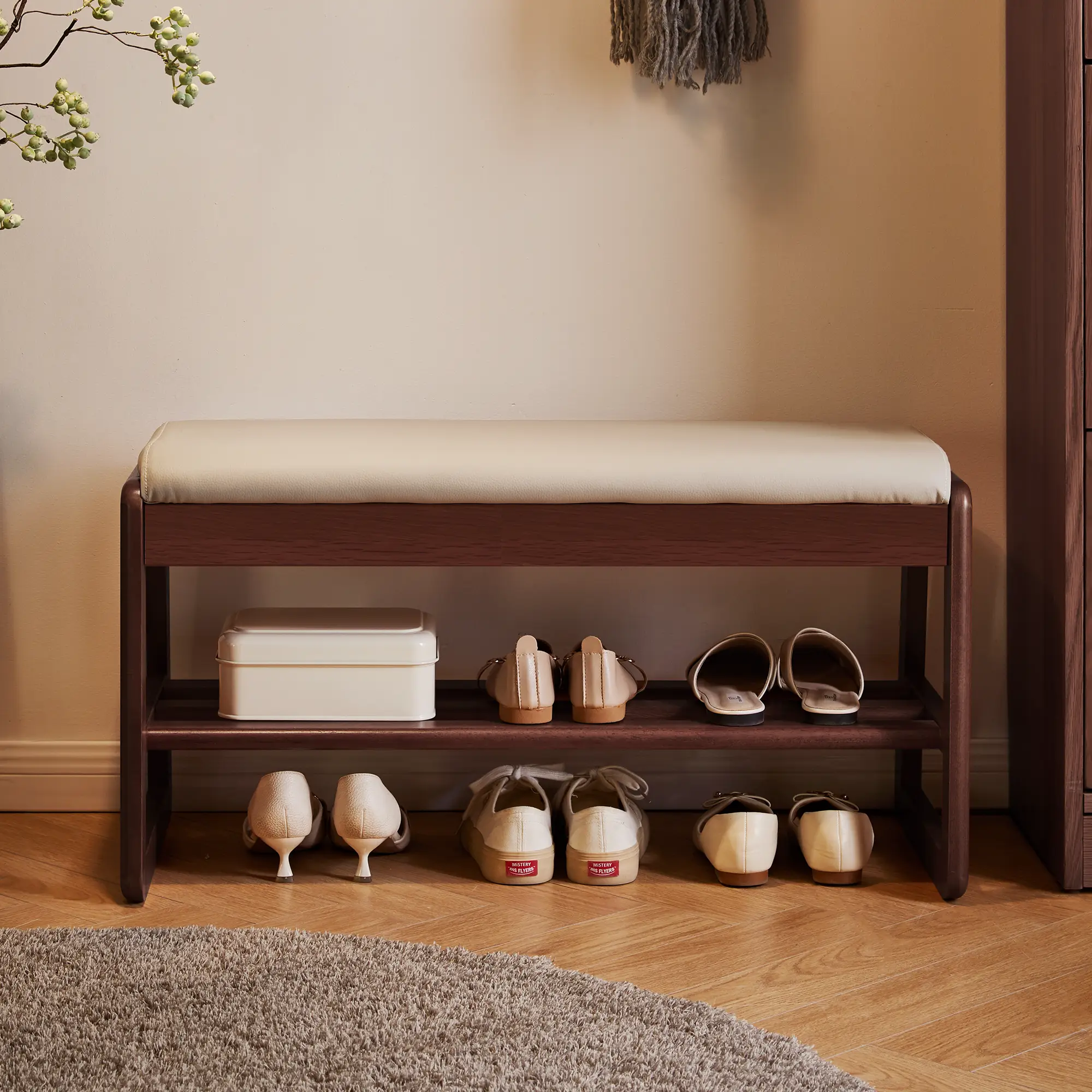 Wood Shoe Storage Bench by HouseOfZazla