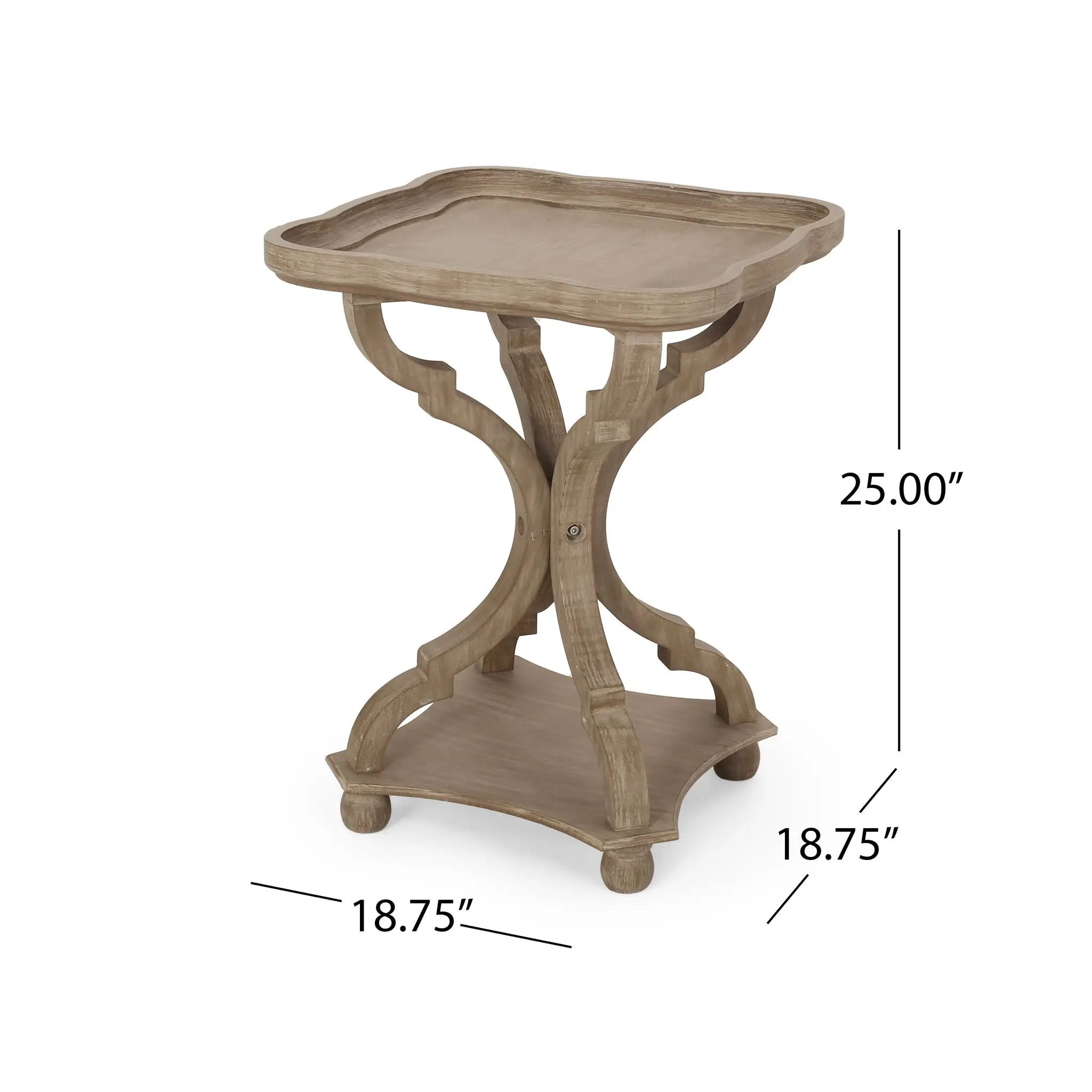 French Country Accent Table With Hourglass Design - Natural by HouseOfZazla