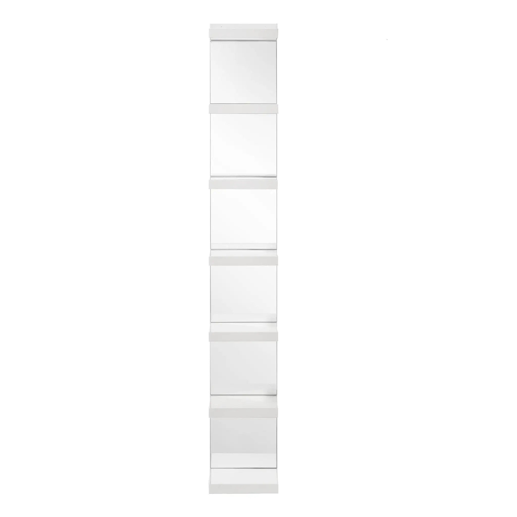 Glam Open Shelving Rack With Mirrored Back For Living Room - Cream / White by Unique Piece Furniture