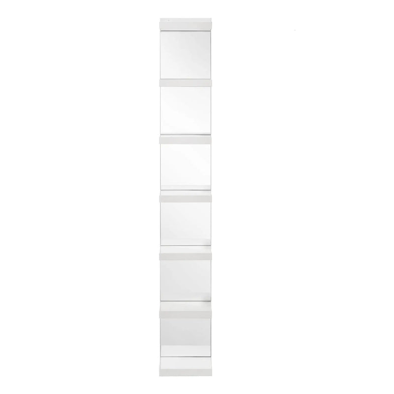 Glam Open Shelving Rack With Mirrored Back For Living Room - Cream / White by Unique Piece Furniture