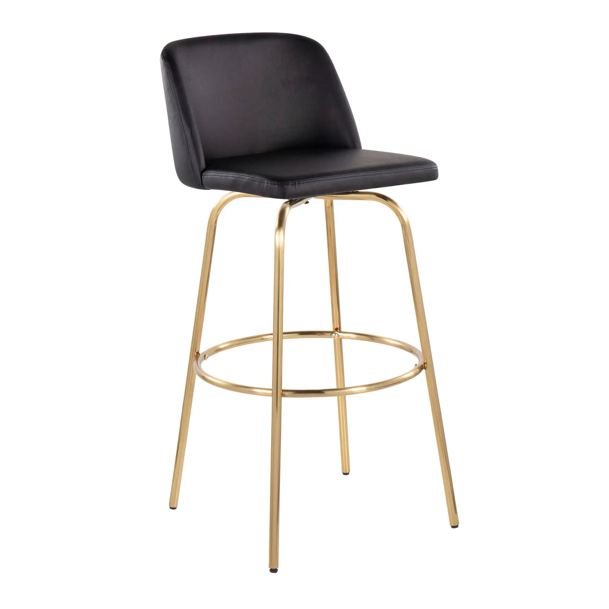 Toriano - Contemporary Fixed Height Barstool With Swivel And Round Footrest (Set of 2) by Unique Piece Furniture