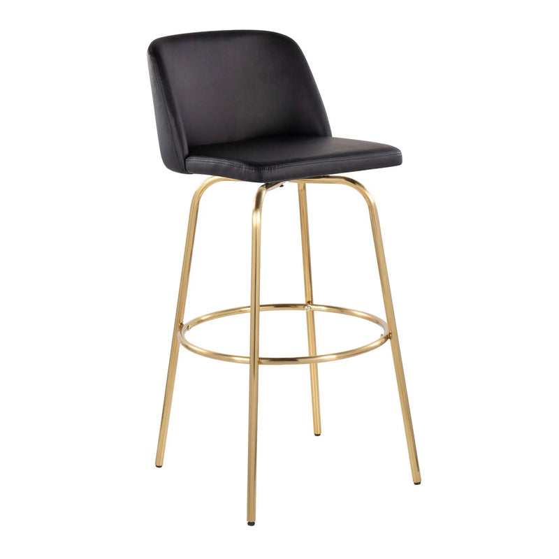 Toriano - Contemporary Fixed Height Barstool With Swivel And Round Footrest (Set of 2) by Unique Piece Furniture