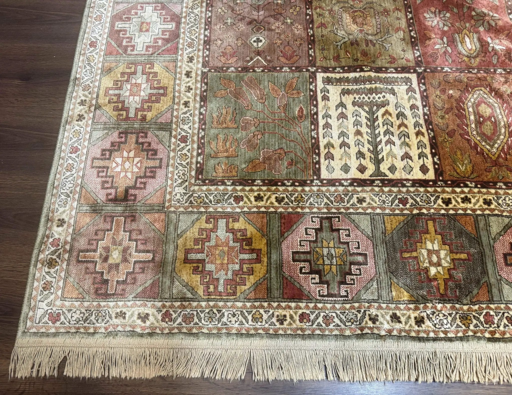 Panel Design Rug 8 x 10.6, Oriental Carpet, Belgium Power Loomed Rug by Jewel Rugs