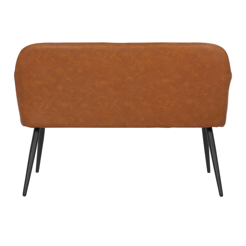 Daniella - Industrial High Back Bench - Black / Camel by Unique Piece Furniture