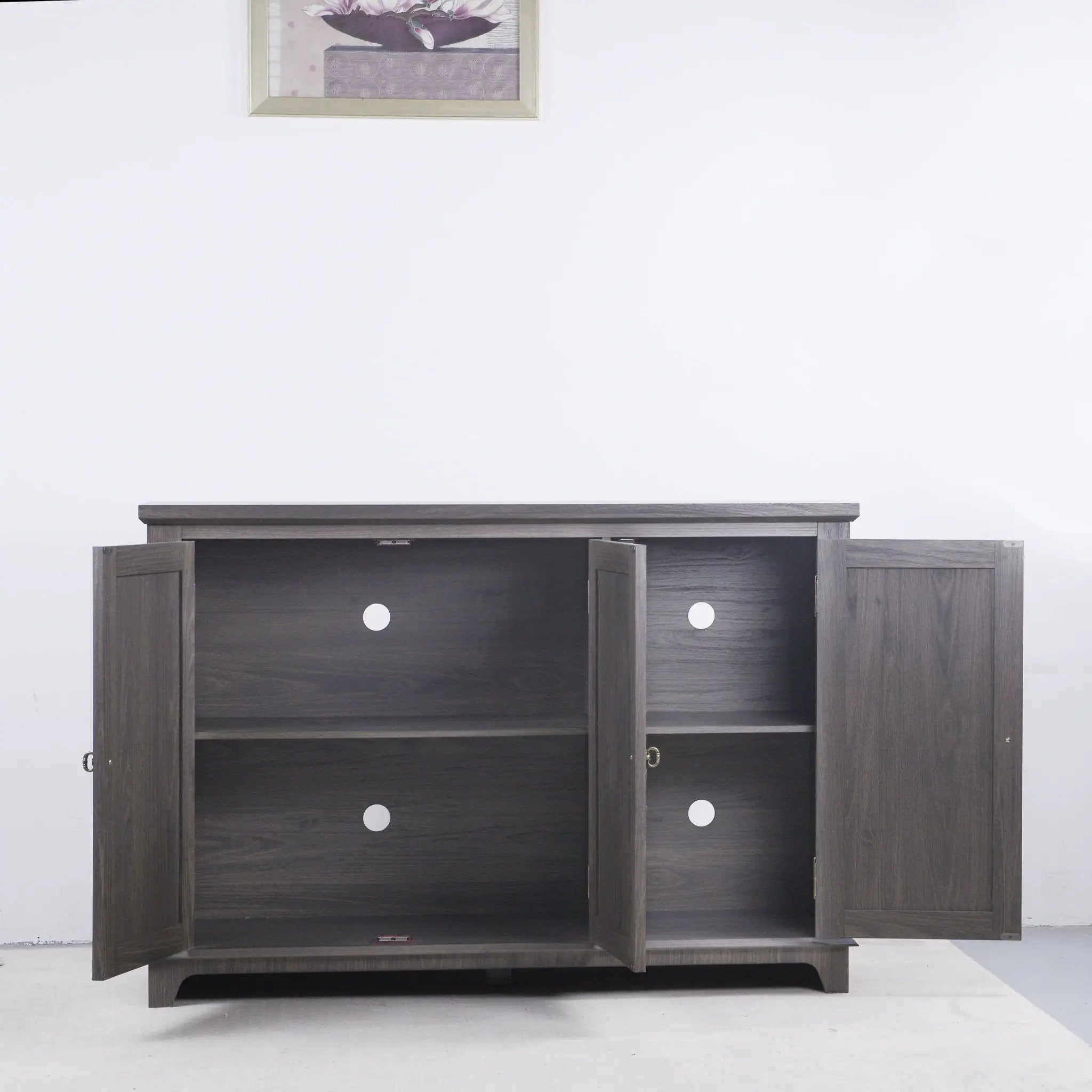 3 Door Mirrored Sideboard Cabinet With Adjustable Shelves by HouseOfZazla