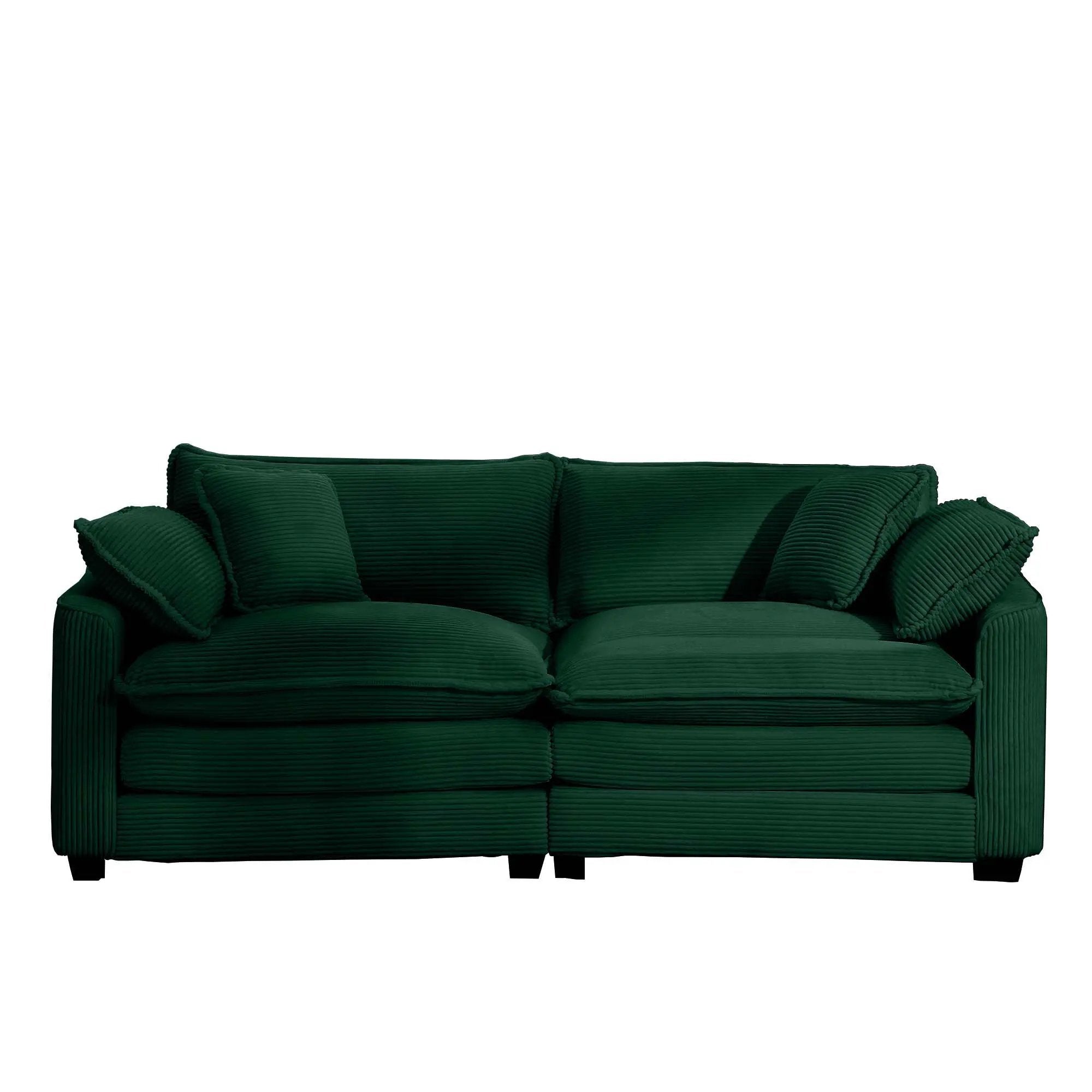 Modern 2 Seater With 4 Pillows, Upholstered Deep Seating Loveseat by Unique Piece Furniture
