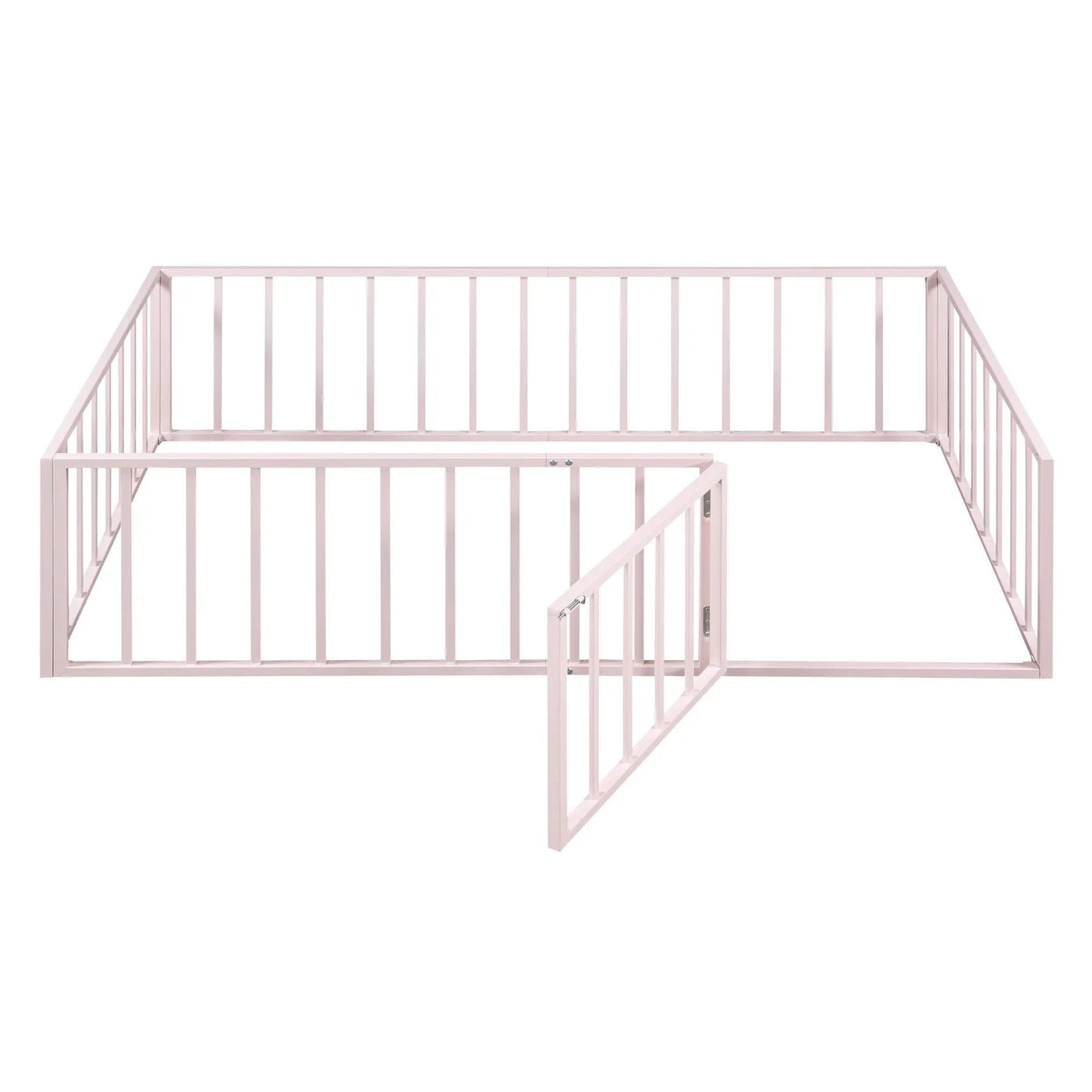Metal Floor Bed Frame With Fence And Door by Unique Piece Furniture