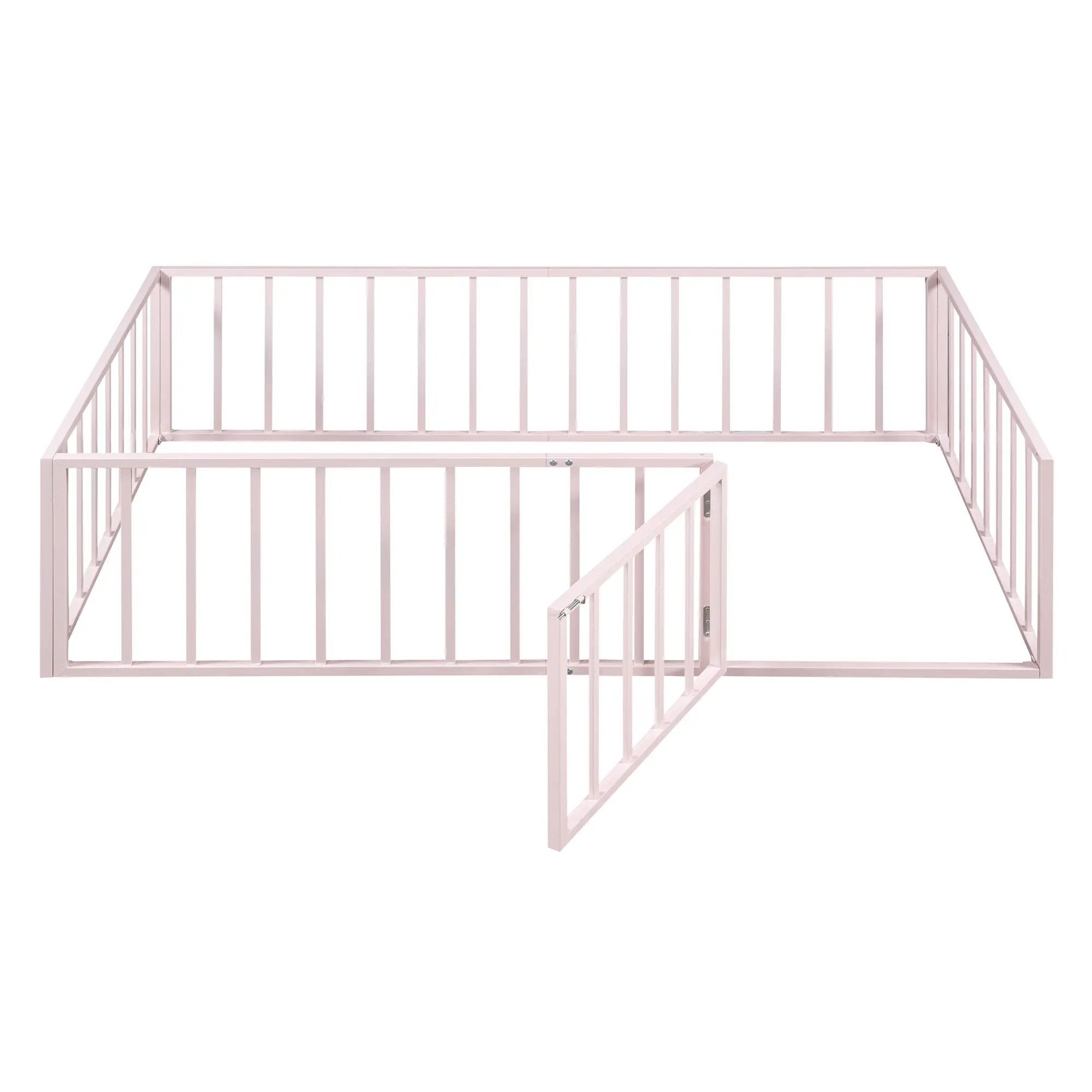 Metal Floor Bed Frame With Fence And Door by Unique Piece Furniture