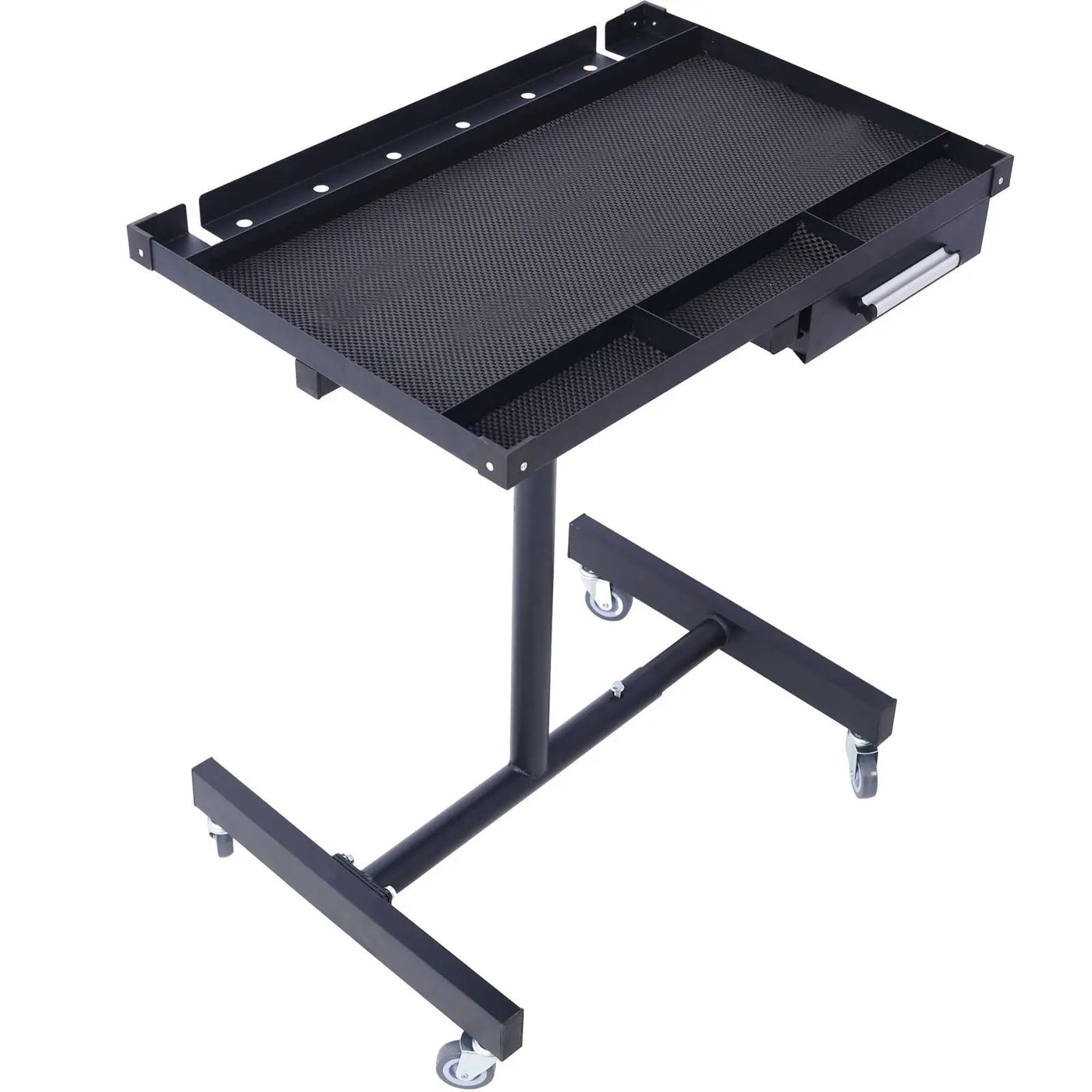 Adjustable Tear Down Work Table With Drawer For Garages, Repair Shops, And Diy, Portable, (4) 2.5" Swivel Casters, 220 Pound Capacity, Rubber Corners, Heavy Duty Steel by Unique Piece Furniture