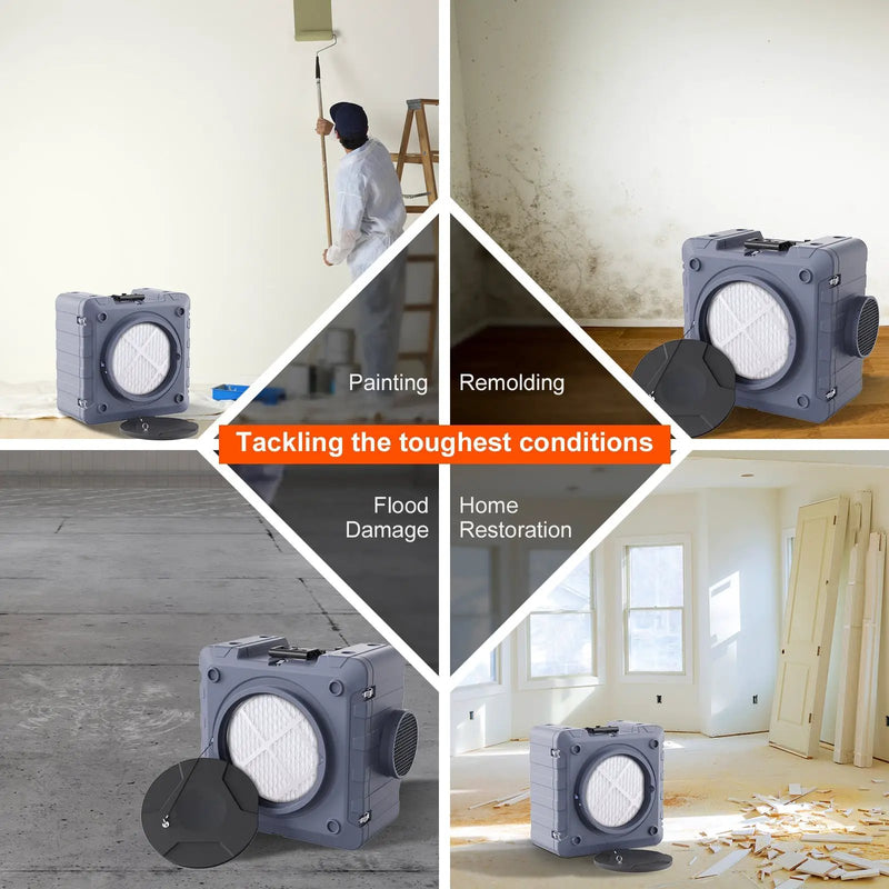 Air Scrubber with 3-Stage Filtration, Stackable Negative Air Machine 800 CFM by HouseOfZazla