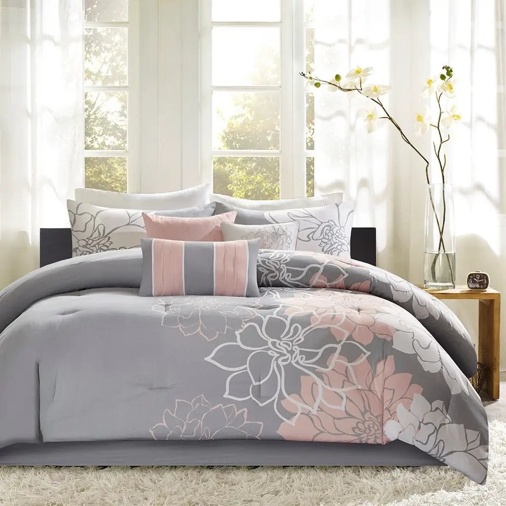 Madison Park Floral Cotton Sateen Comforter Ensemble by HouseOfZazla