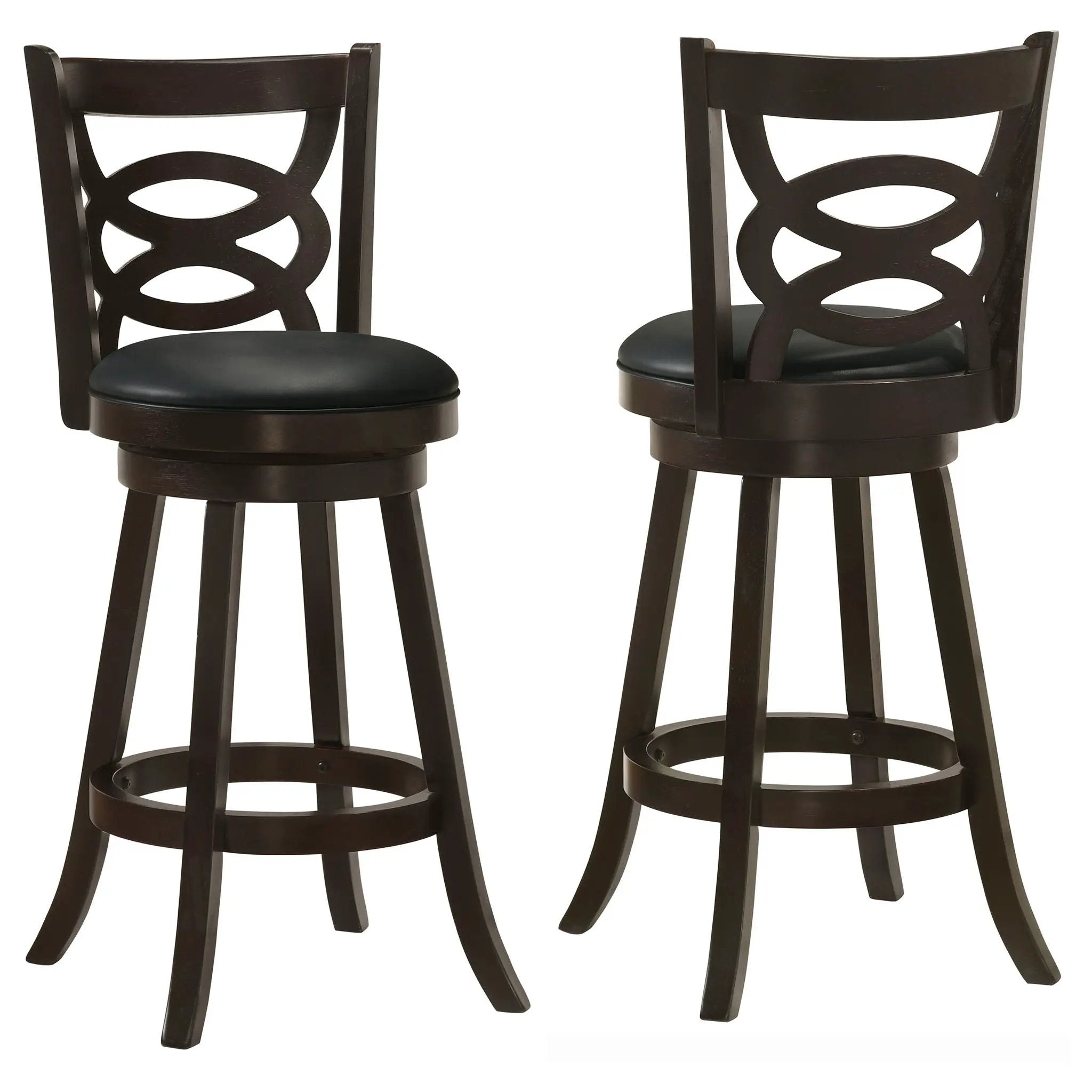 Calecita Wood Swivel Bar Chair Cappuccino (Set of 2) by Unique Piece Furniture