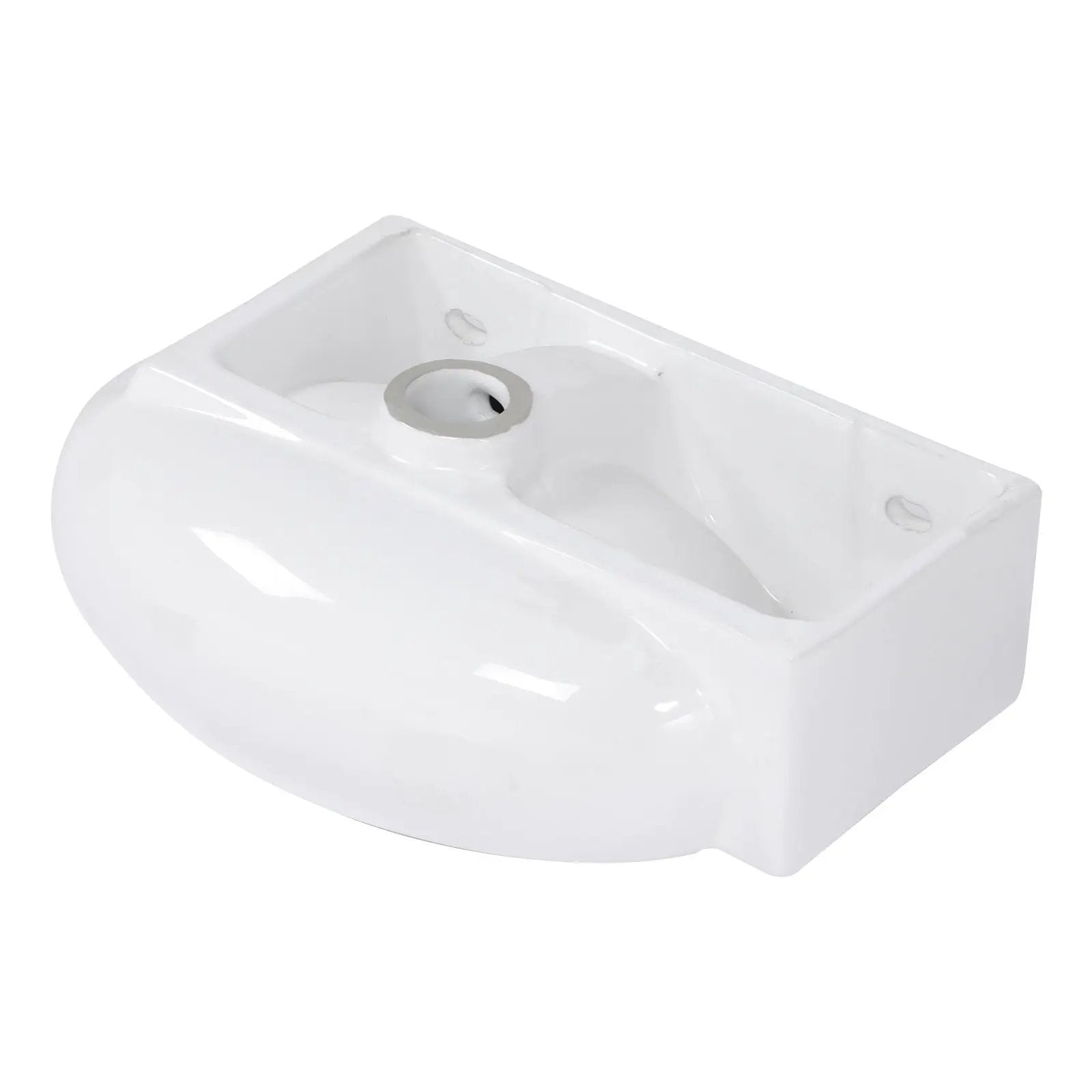 Modern Aesthetic Rectangle Wall Mount Bathroom Sink With Single Faucet Hole by HouseOfZazla