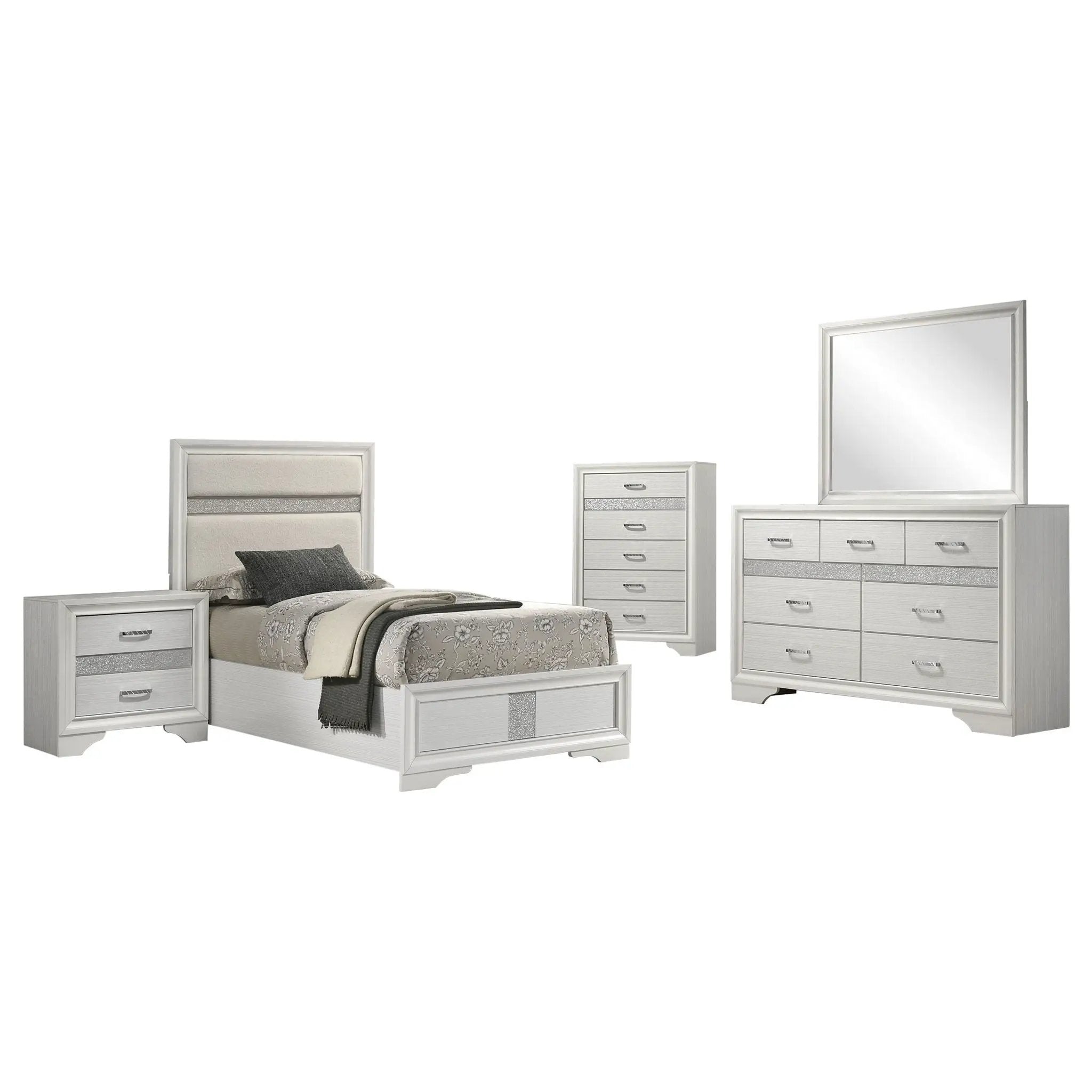 Miranda 5-piece Twin Bedroom Set White by Unique Piece Furniture