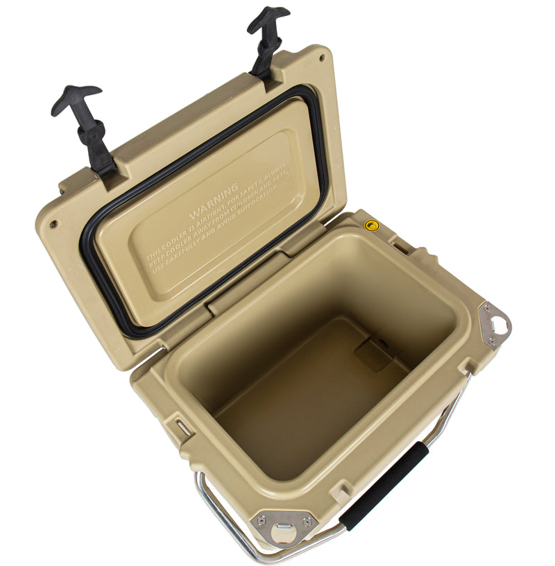 20 Quart Khaki Cooler, Ultra-Tough Hard Shell Ice Chest by HouseOfZazla