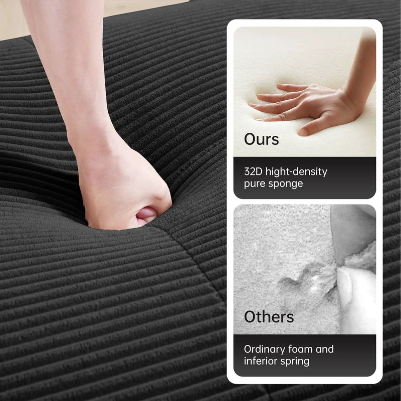 U-Shaped Modular Sofa with Breathable Corduroy Fabric by HouseOfZazla