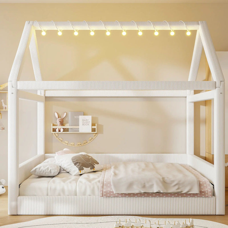 Upholstered House Style Daybed With LED Light Strips by HouseOfZazla