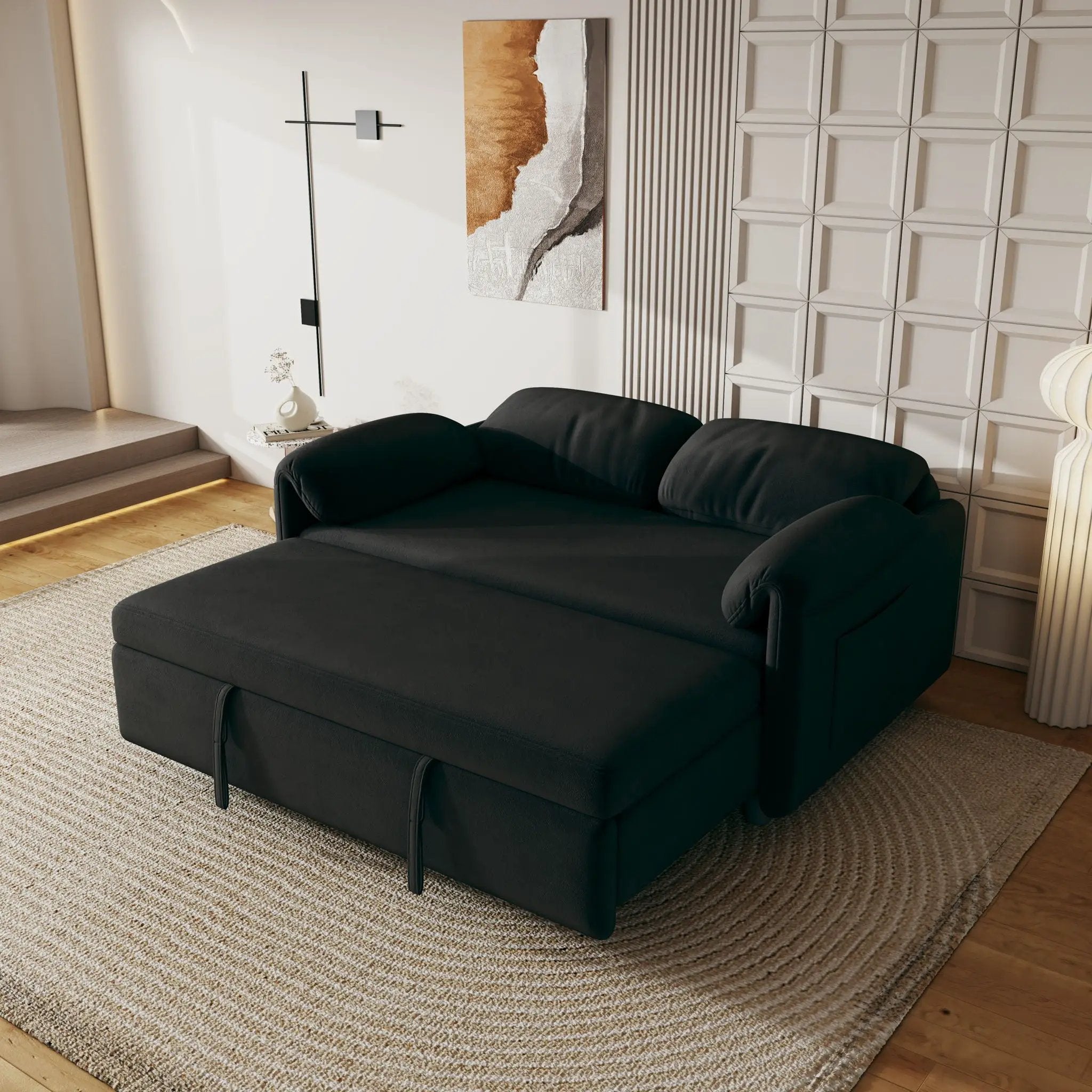 Sofa, Dual Purpose Lounge With Retractable Queen Size Bed by Unique Piece Furniture