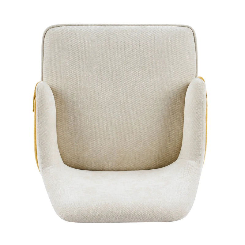 Indoor Dining Chair Set of 2 with Sturdy Frame - Beige / Yellow