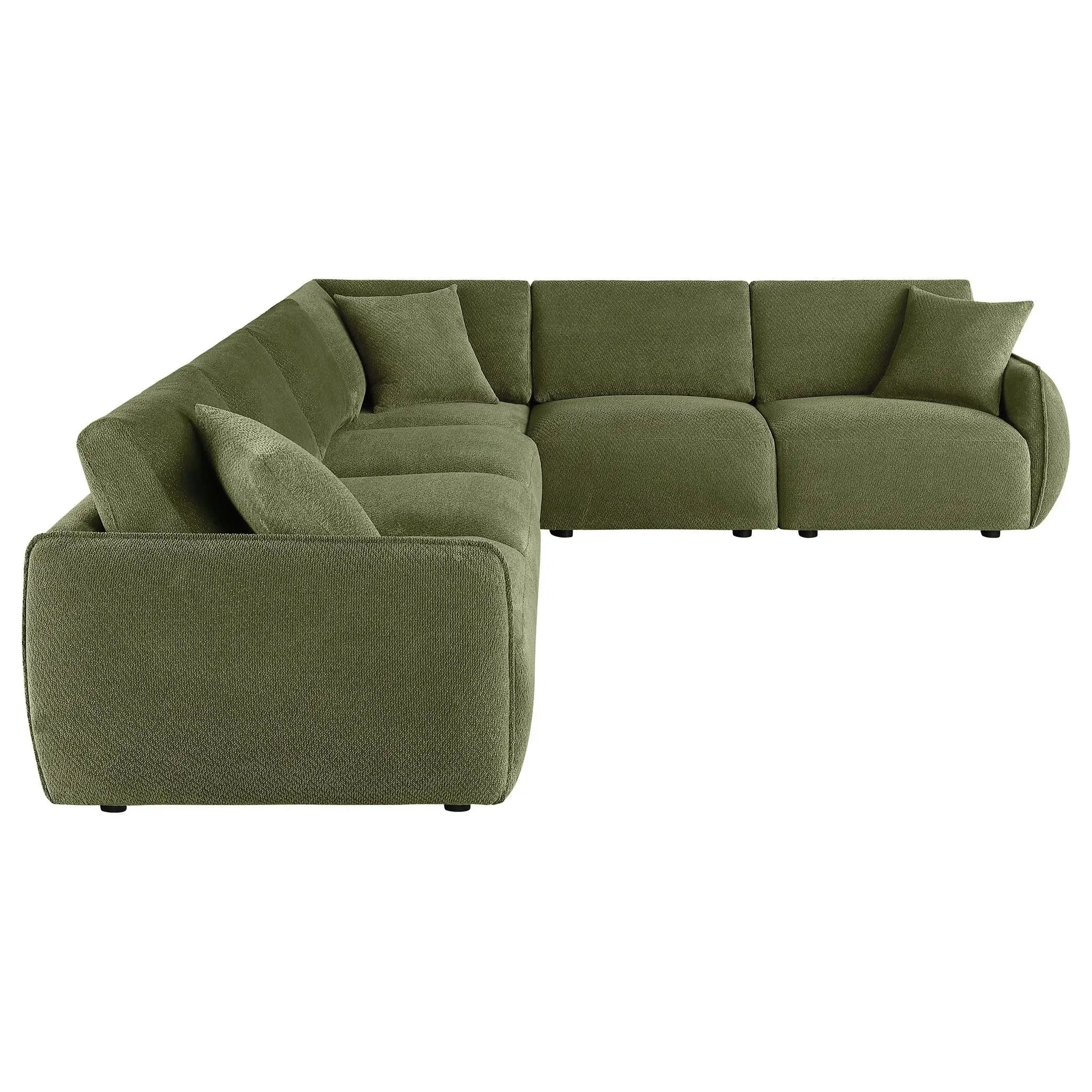 Elysia 6-piece Chenille Upholstered Modular Sectional Sofa Green by Unique Piece Furniture