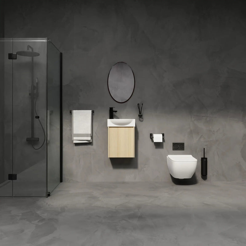 Modern Bathroom Vanity With Ceramic Basin, Wall Mounted Floating Sink Combo, Storage Cabinet by HouseOfZazla