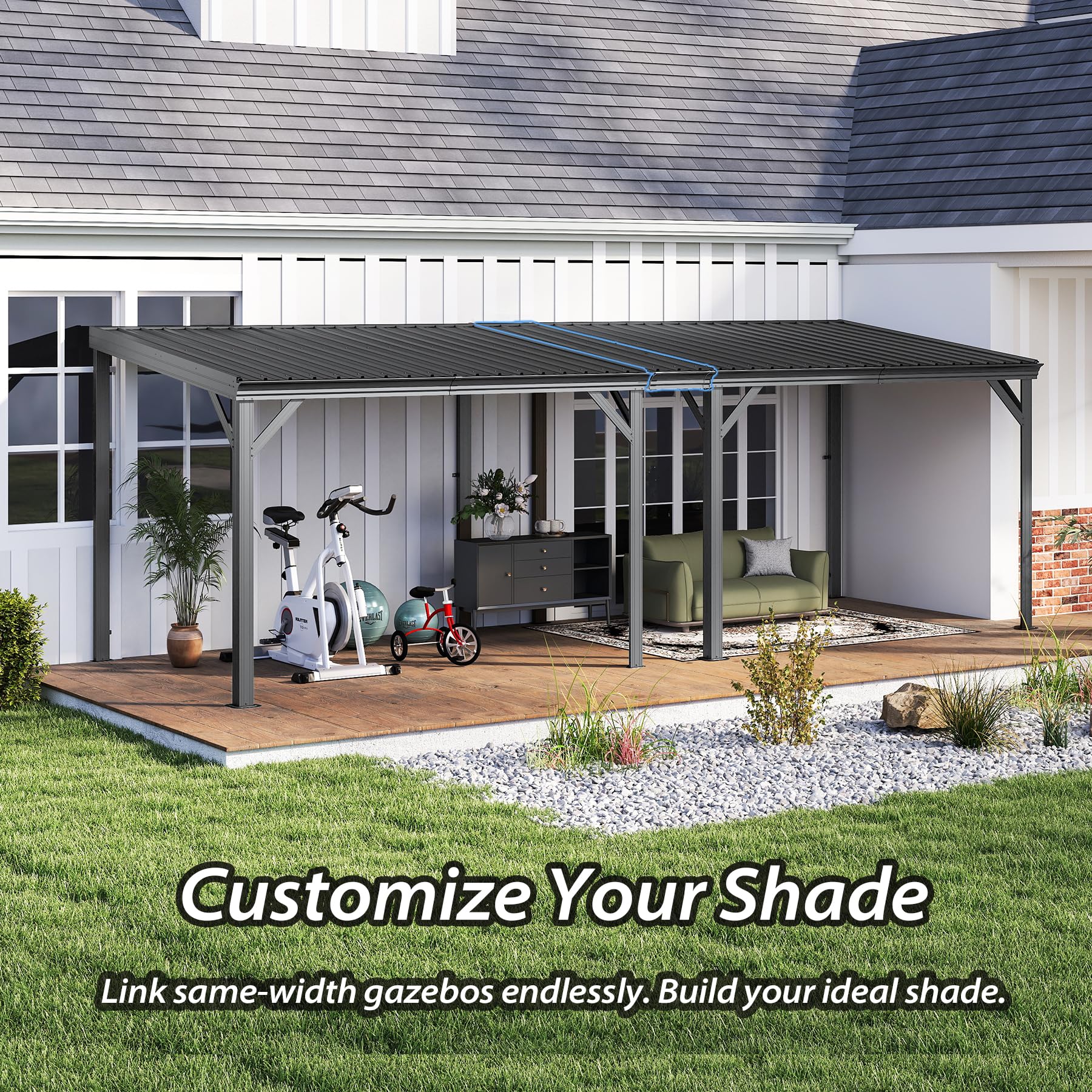 Gazebo Connector Kit for 12ft Width Wall Mounted Gazebos by HouseOfZazla