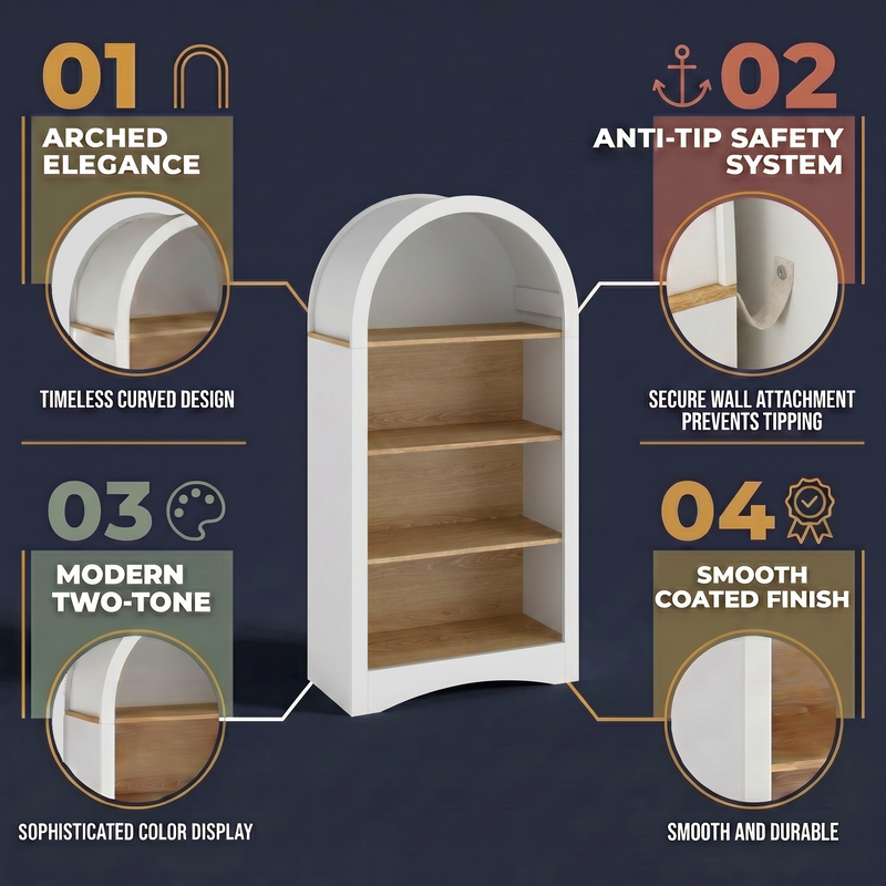 47" Freestanding Display Rack with Woodgrain Shelves by HouseOfZazla