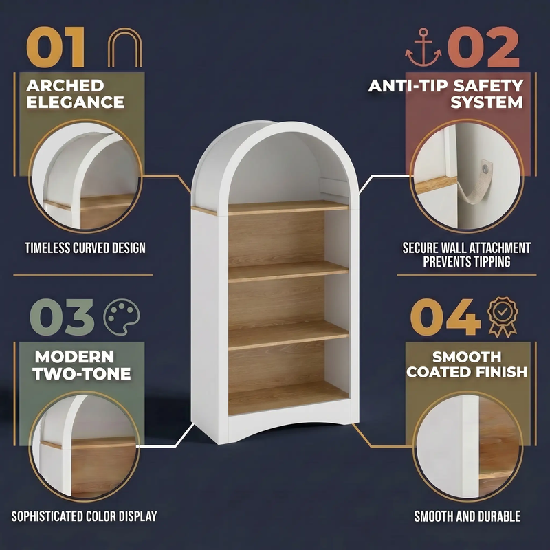 47" Freestanding Display Rack with Woodgrain Shelves by HouseOfZazla