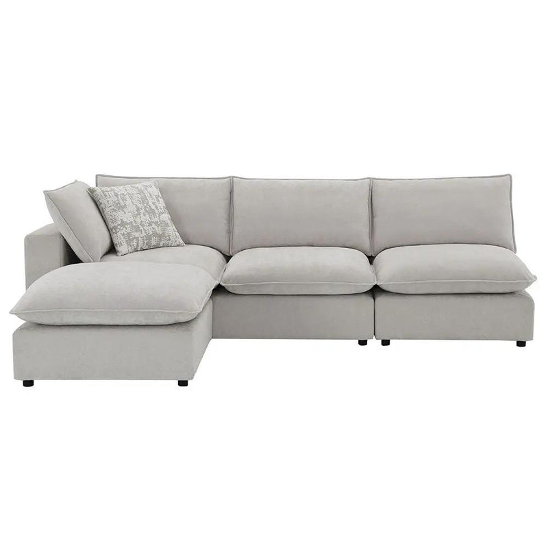 Marisa - Modular Left Facing Loveseat With 2 Pillows - Beige Boucle by Unique Piece Furniture