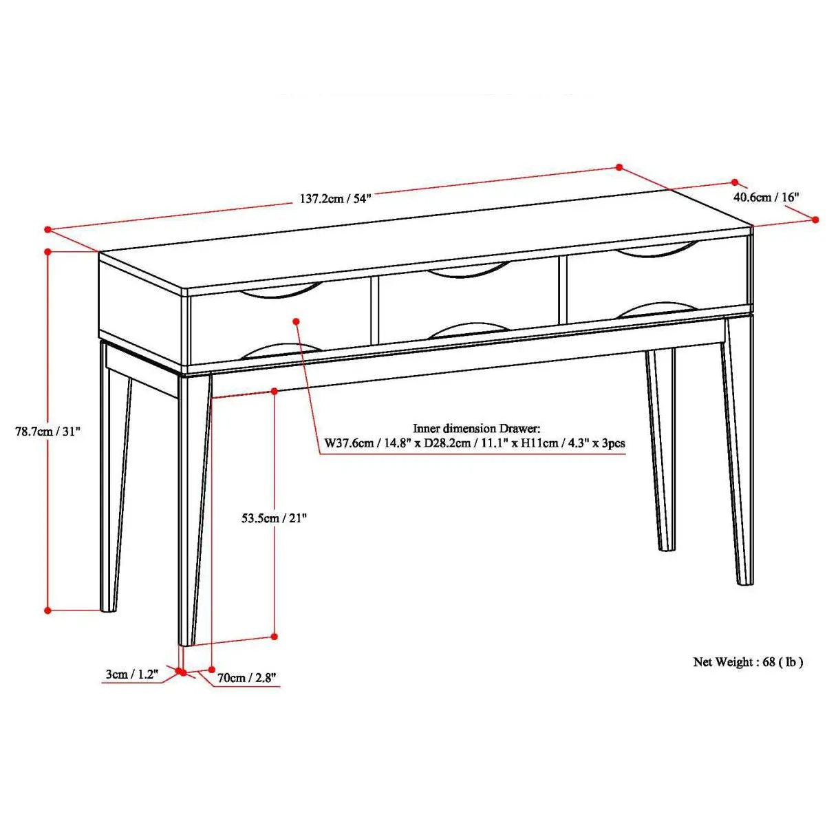 Harper - Handcrafted Console Sofa Table by Unique Piece Furniture
