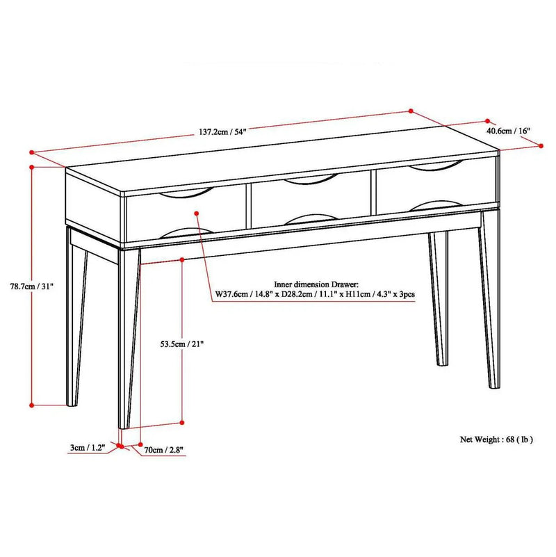 Harper - Handcrafted Console Sofa Table by HouseOfZazla