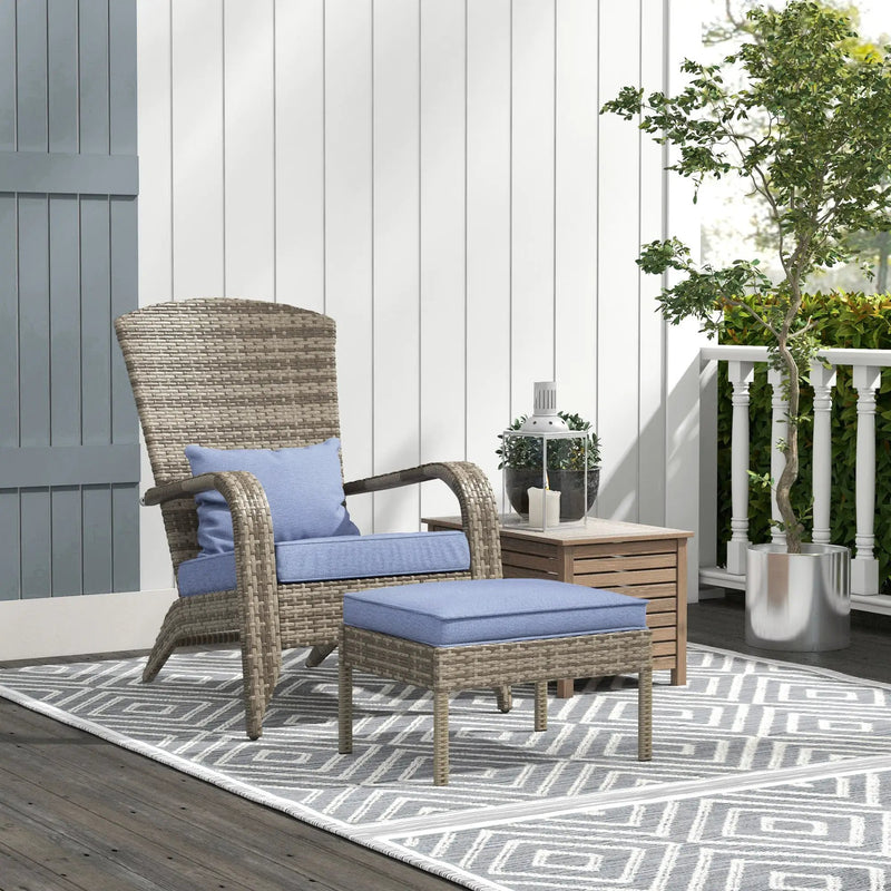 Wicker Adirondack Chair with Ottoman by HouseOfZazla