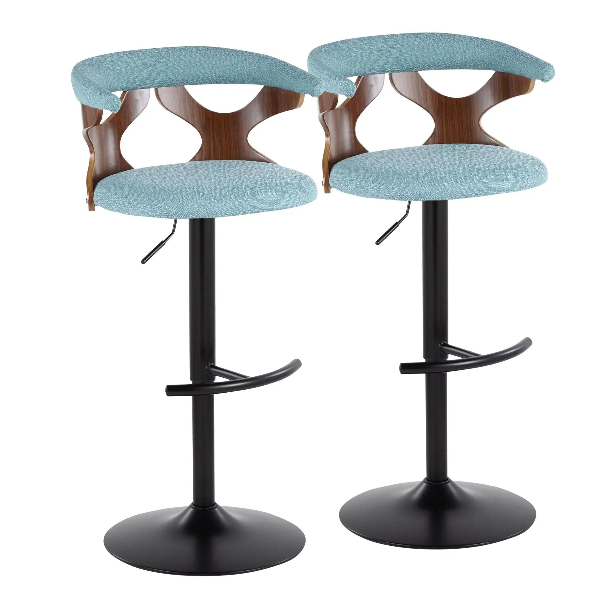 Gardenia - Contemporary Adjustable Barstool, Swivel With Rounded T Footrest (Set of 2) by Unique Piece Furniture