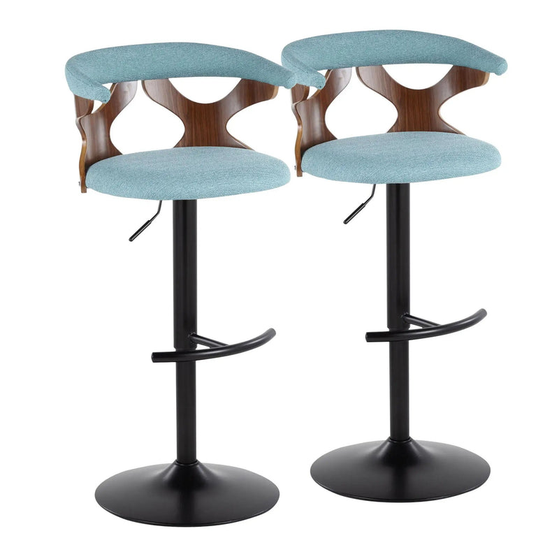 Gardenia - Contemporary Adjustable Barstool, Swivel With Rounded T Footrest (Set of 2) by Unique Piece Furniture
