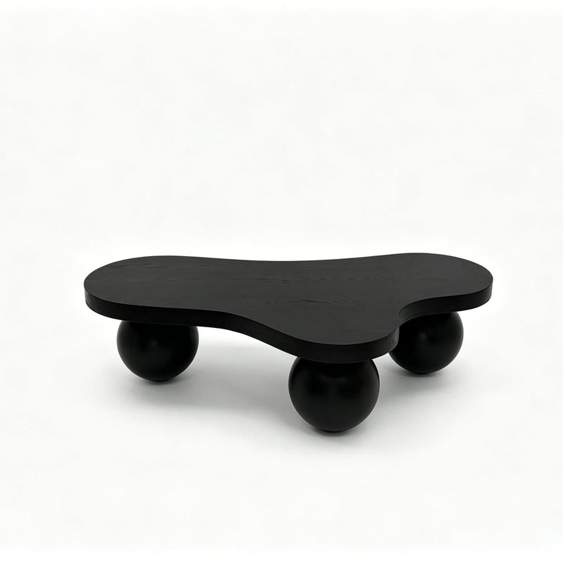 Cloud Shaped Coffee Table & 3 Ball Legs For Living Room - Black by HouseOfZazla