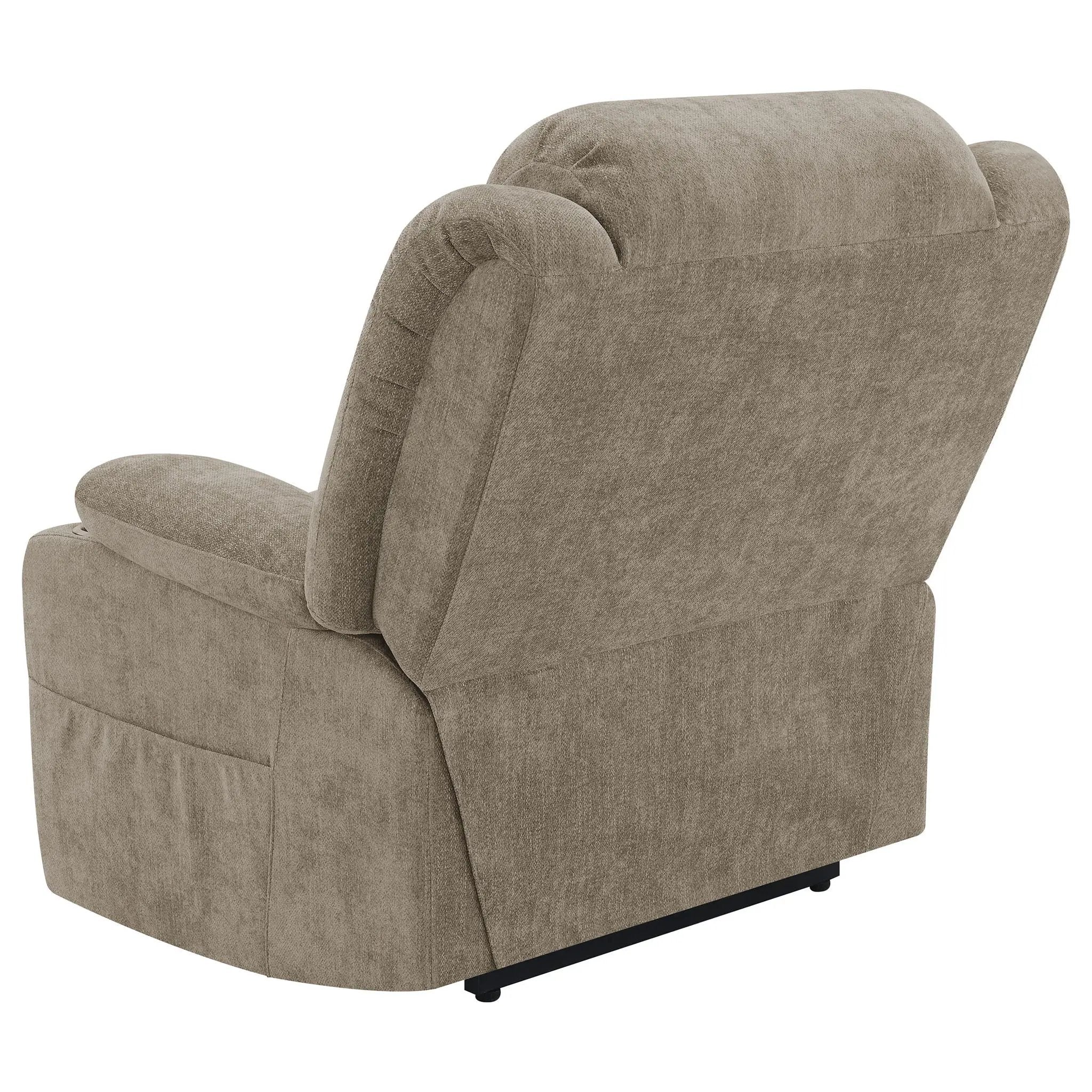 Beca - Upholstered Power Lift Recliner With Cupholders And USB Charging by HouseOfZazla