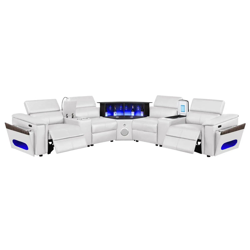 Nova - Sectional With Bluetooth Speaker, LED And Lifting Wine Cabinet by HouseOfZazla